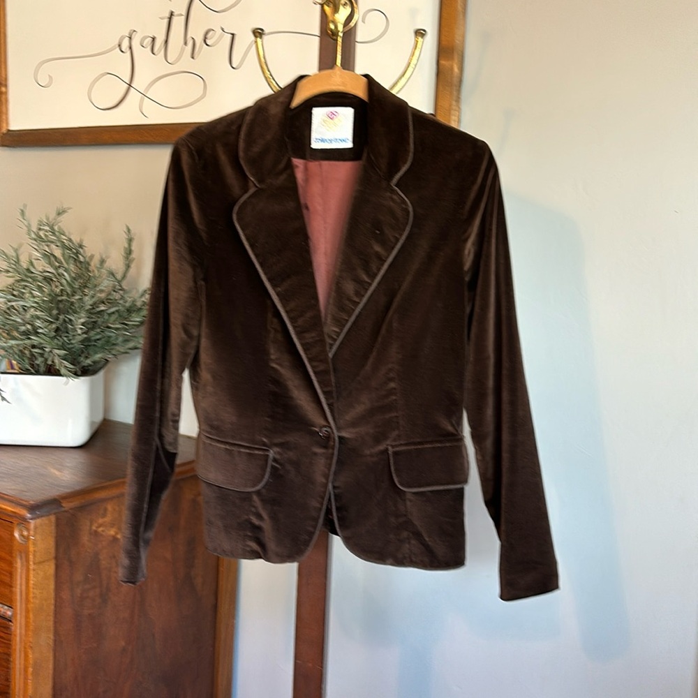 Vintage College Town Chocolate Velvet Blazer